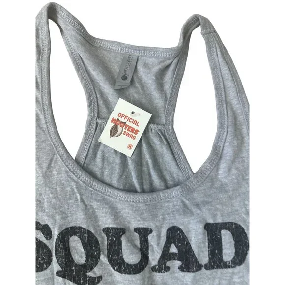 HOOTERS Squad Goals Gray Racerback Tank Top Sz S NEW - Picture 5 of 7